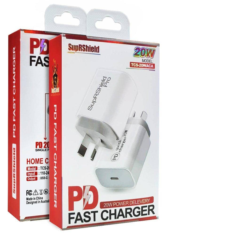 20W SupRShield PD SAA Certified Fast Charging Wall AU Plug Charger Adapter TCS-20WACB 20W SupRShield PD SAA Certified Fast Charging Wall AU Plug Charger Adapter TCS-20WACB